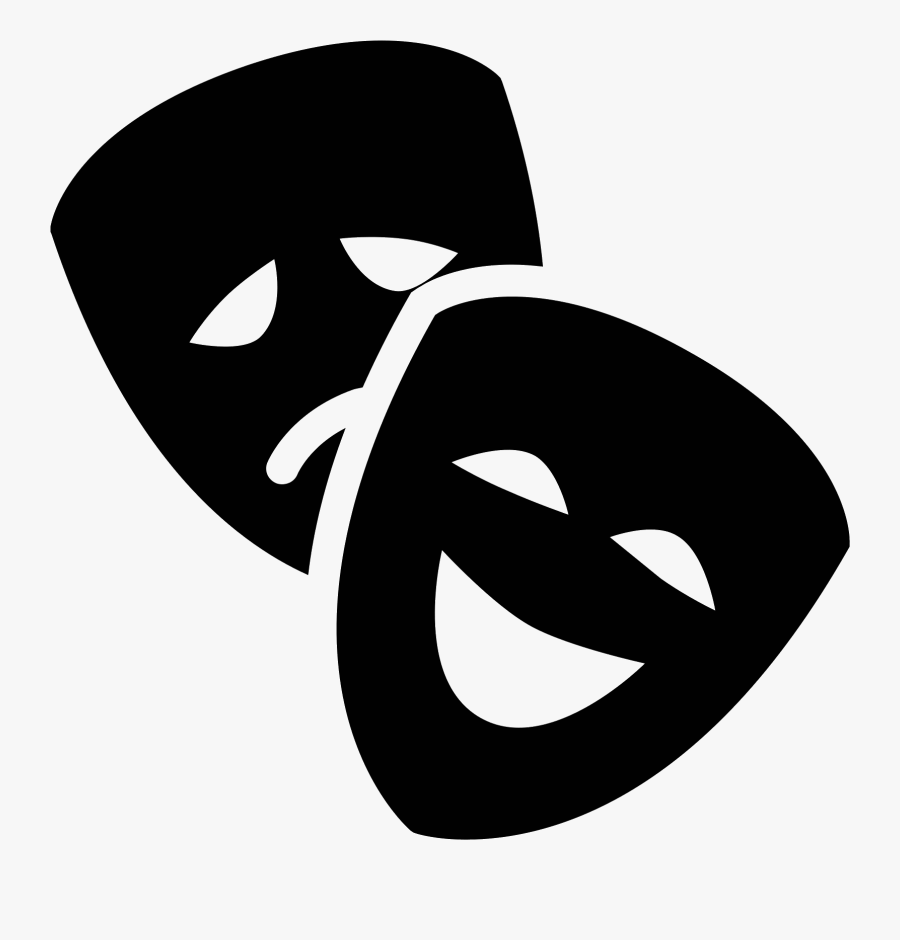 Transparent Theater Clipart Black And White - Theatre Mask Png, Transparent Clipart