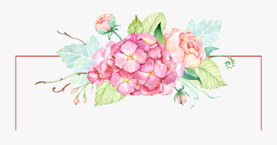 Free Watercolor Banner With Flowers Png, Transparent Clipart