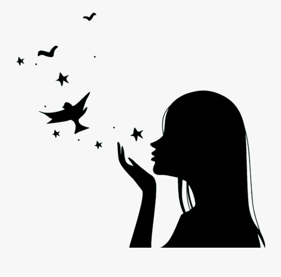 Girls Clipart Bird - Sombra De Una Mujer, Transparent Clipart