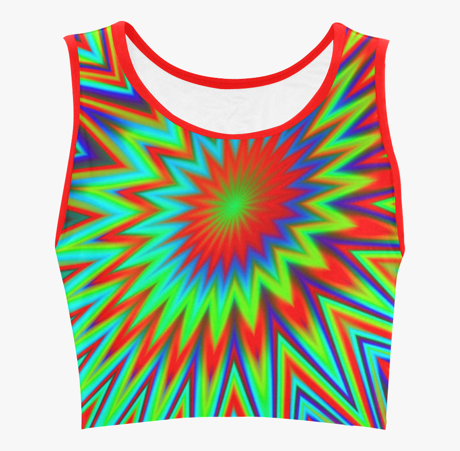 Colorful Retro Starburst Women"s Crop Top - Tie-dye, Transparent Clipart
