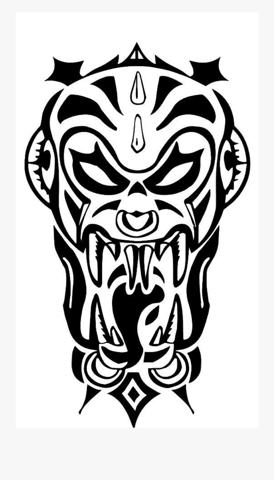 Short Sleeve Tribal Demon Men"s T Shirt Vampire Black - Tribal Tatuering, Transparent Clipart