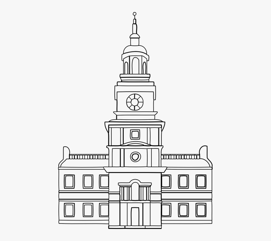 Philadelphia Independence Hall Drawing, Transparent Clipart