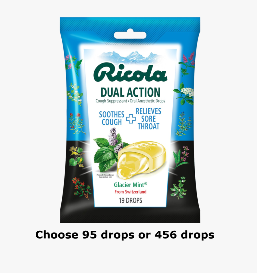 95 Or 456 Pack - Dual Action Ricola Cough Drops, Transparent Clipart