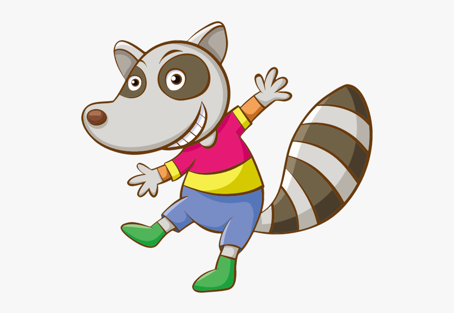 Cartoon Raccoon - Funny Animal Cartoon Character, Transparent Clipart