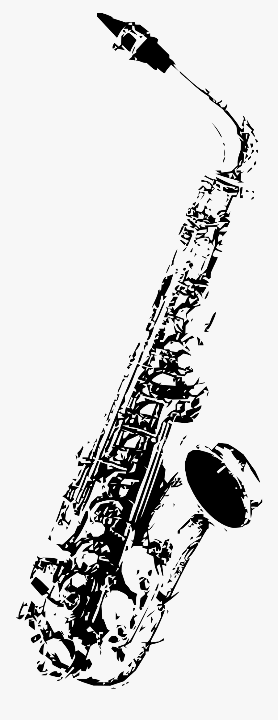 Clipart - Saxophone Png Black And White, Transparent Clipart
