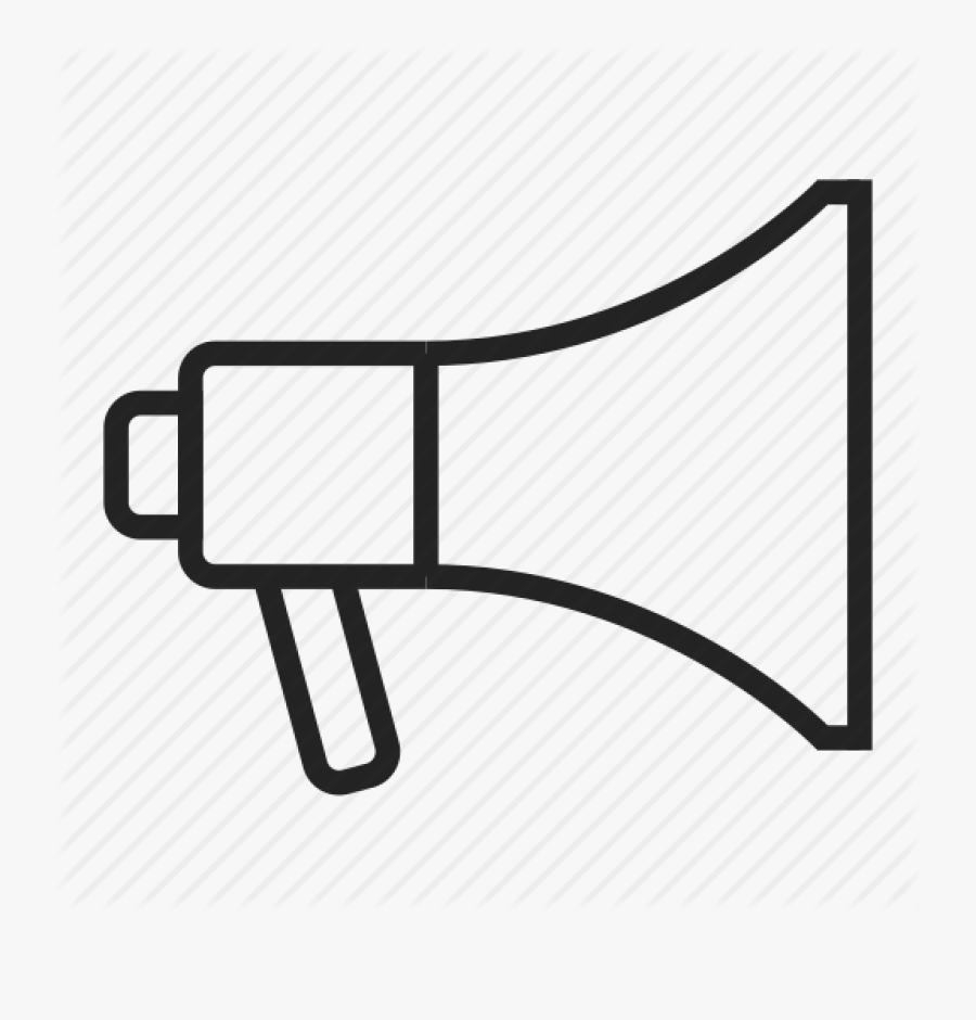 Transparent Megaphone Poms Clipart - Megaphone Outline Png, Transparent Clipart