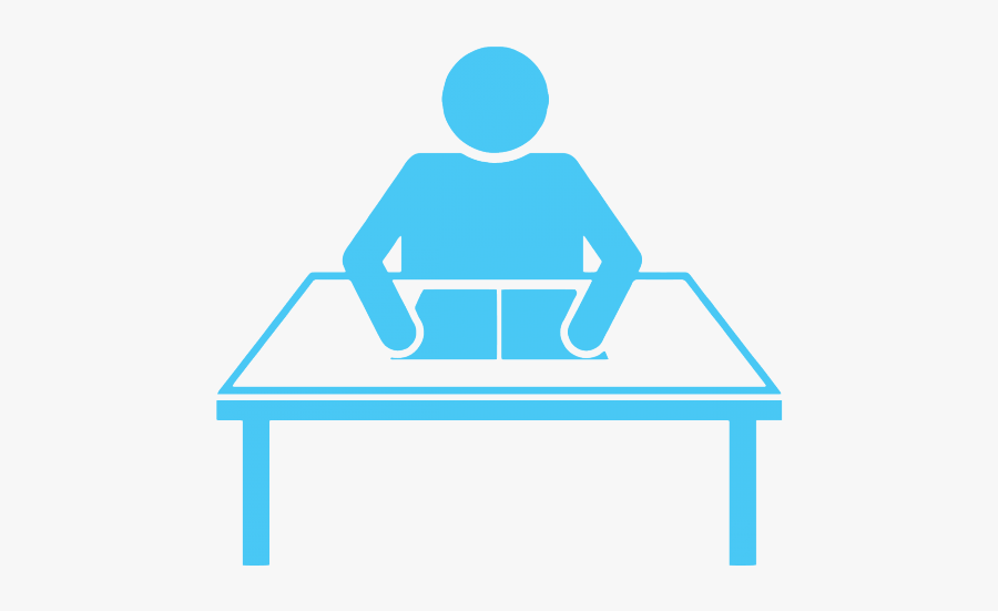 Clipart Desk College Student - Blue Sitting At Desk Icon, Transparent Clipart
