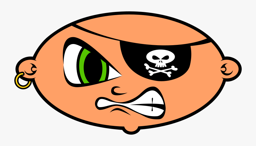 Free Mean Pirate Kid - Mean Clip Art, Transparent Clipart