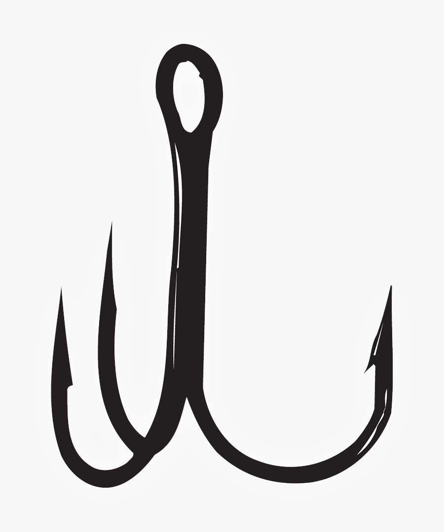 Treble Hooks, Round Bend - Fishing Hook Clip Art, Transparent Clipart