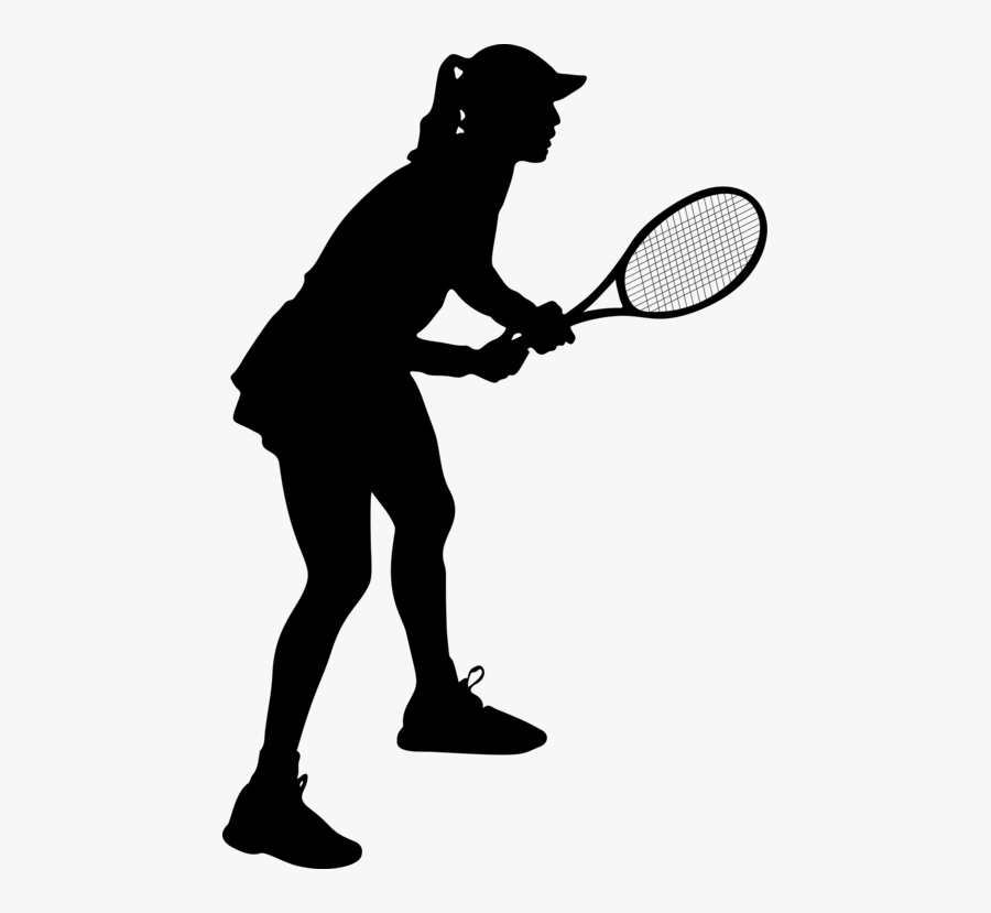 Solid - Silhouette Tennis Player Clipart, Transparent Clipart
