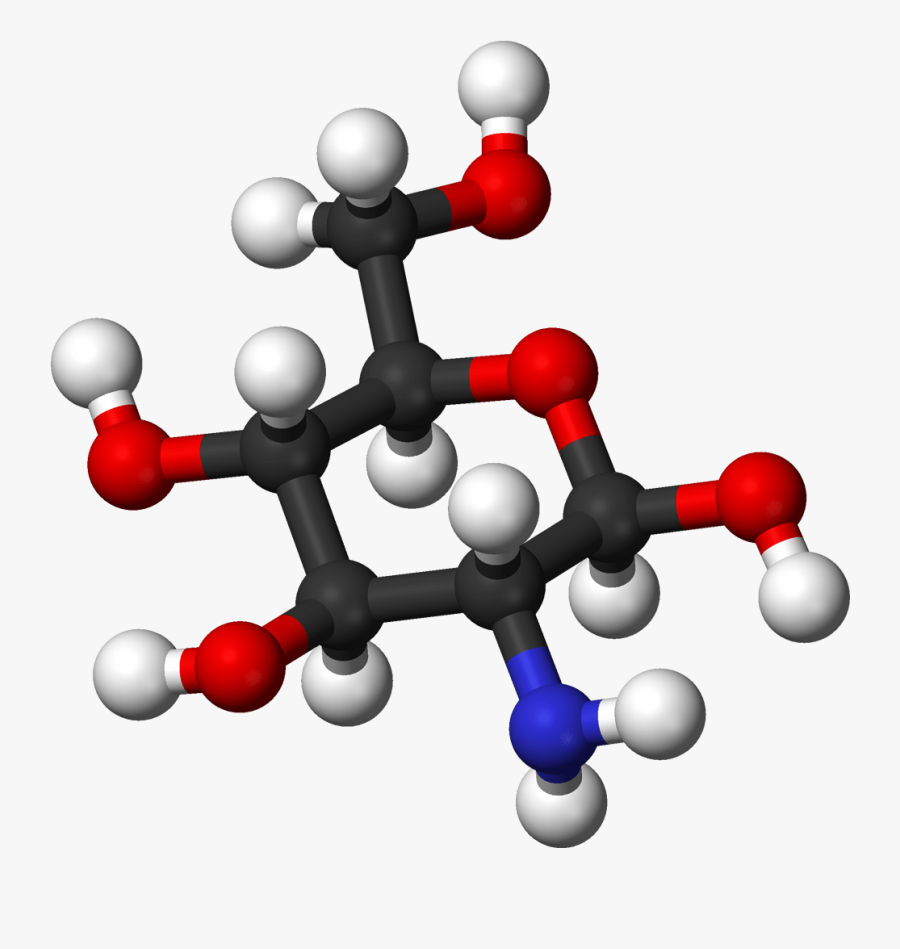 Stick And Ball Model Of The Glucosamine Molecule - Glucose 6 Phosphate Model, Transparent Clipart