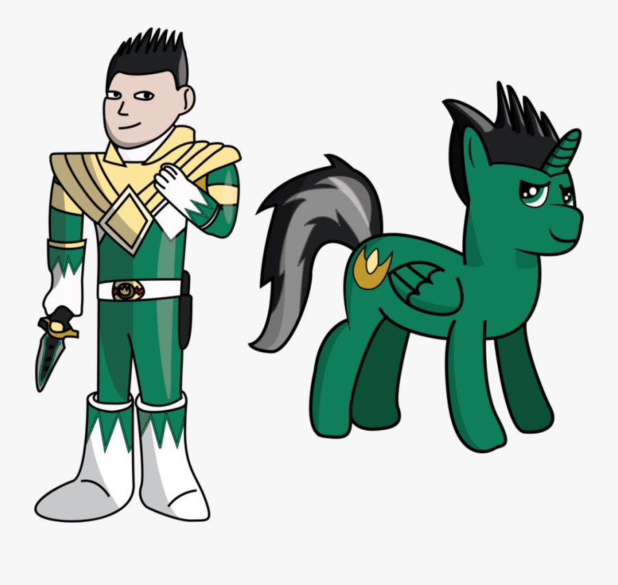 The Green Power Ranger As An Alicorn B - Cartoon, Transparent Clipart