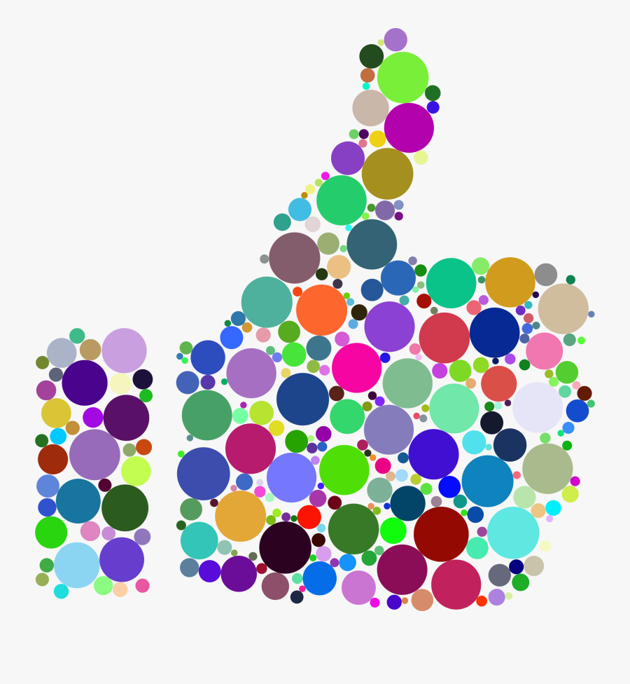Colorful Circles Big Image - Thumbs Up Clipart Colorful, Transparent Clipart