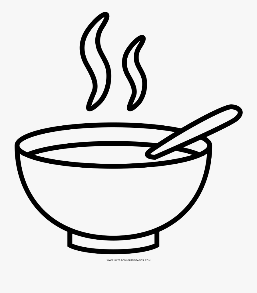 Soup Bowl Coloring Page - Drawing Soup, Transparent Clipart