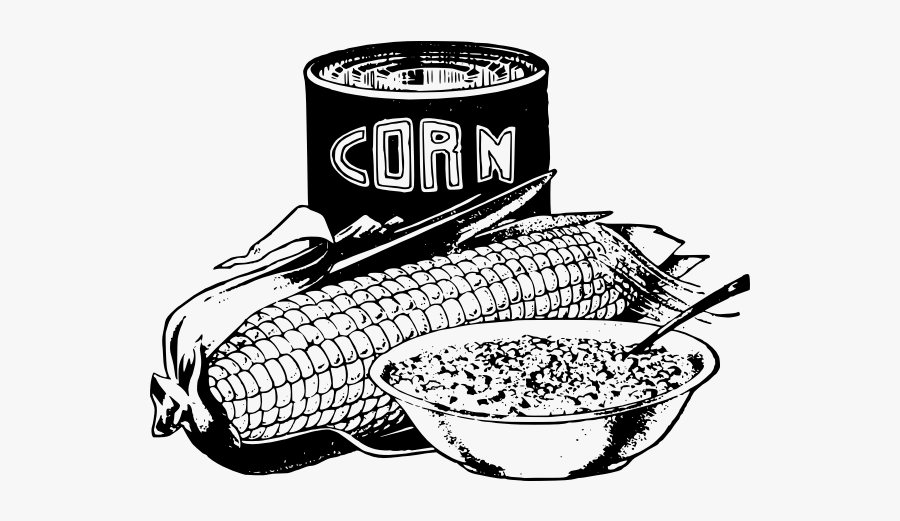 Corn Soup Can - Corn Food Clipart Black And White, Transparent Clipart