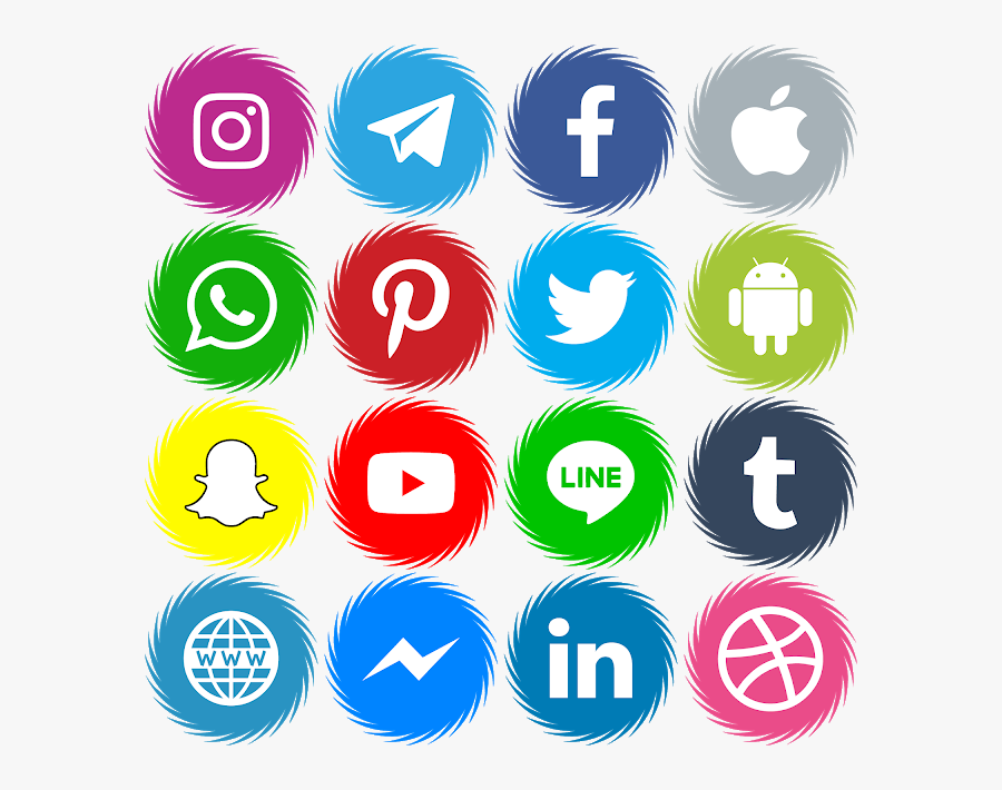 Round Social Media Logos Png, Transparent Clipart