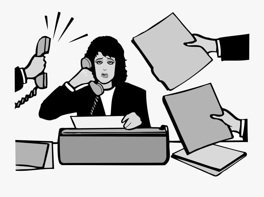 Stress Clipart Black And White - Stress On Work Clipart, Transparent Clipart