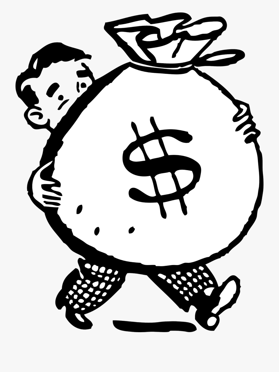Money Bag Clipart Black And White, Transparent Clipart