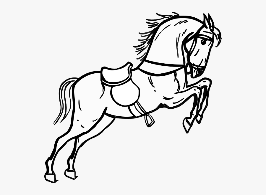 Jumping Horse Outline Png Clip Arts - Horse Clipart Black And White, Transparent Clipart