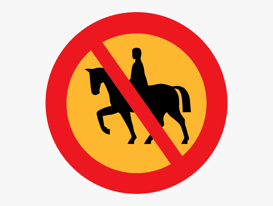 No Horse Riding Sign, Transparent Clipart