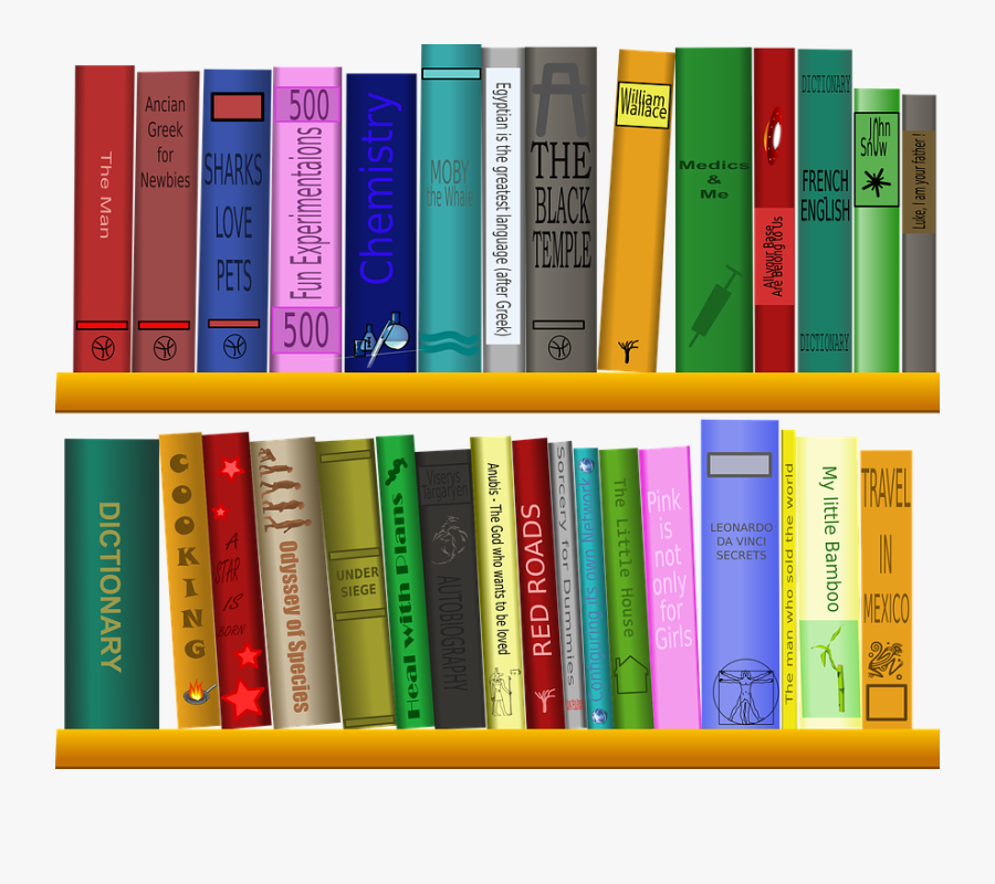 Books On Shelf Clipart, Transparent Clipart