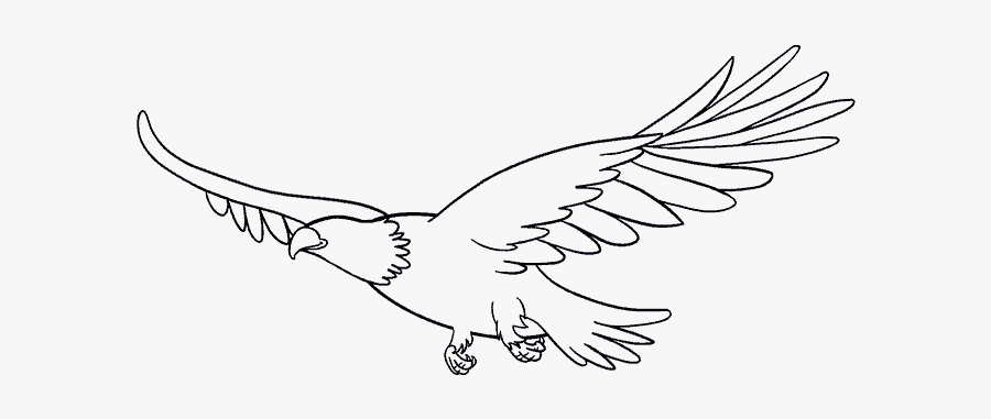 How To Draw An - Eagle Flying Drawing Easy, Transparent Clipart