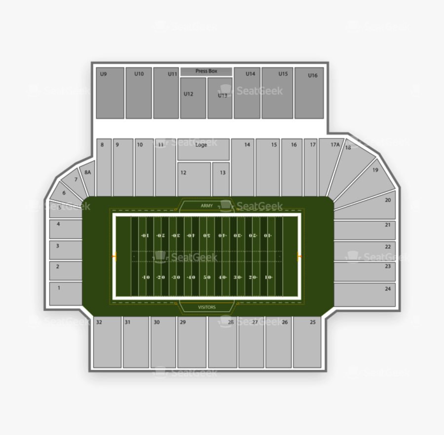 Michie Stadium Seating Chart Army Football Stadium - Dallas Cowboys Stadium Field, Transparent Clipart