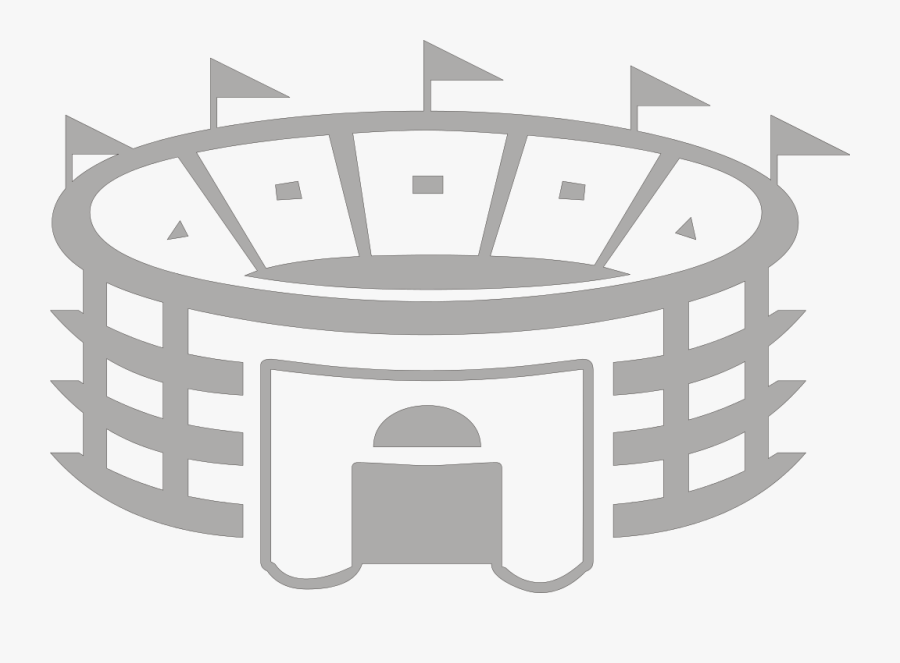 Silhouette Of Football Stadium, Transparent Clipart