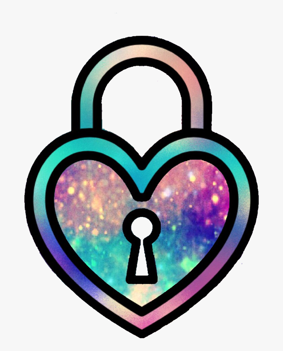 Ftedtickers Heart Love Locks Pastel Glitter Sparkle - Cute Lock Png, Transparent Clipart