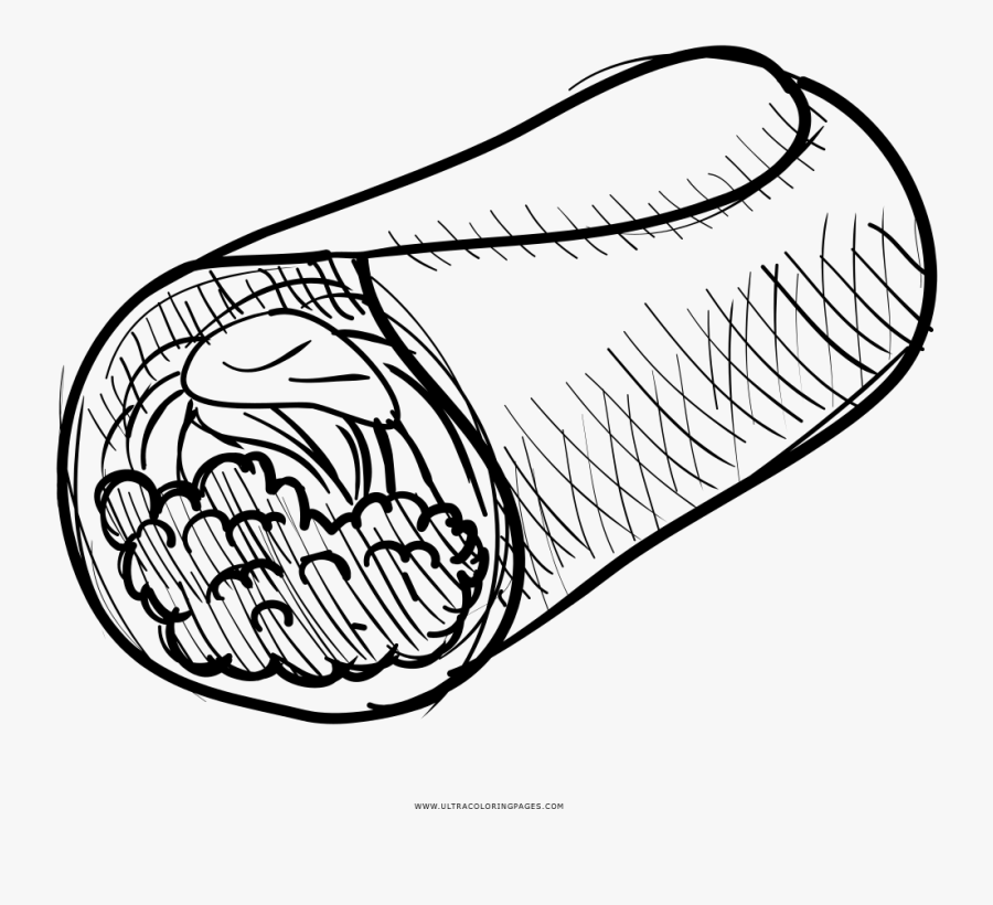 Download Coloring Page Ultra Pages - Burrito Black And White , Free Transparent Clipart - ClipartKey