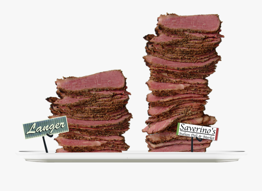 Pastrami Slices, Transparent Clipart