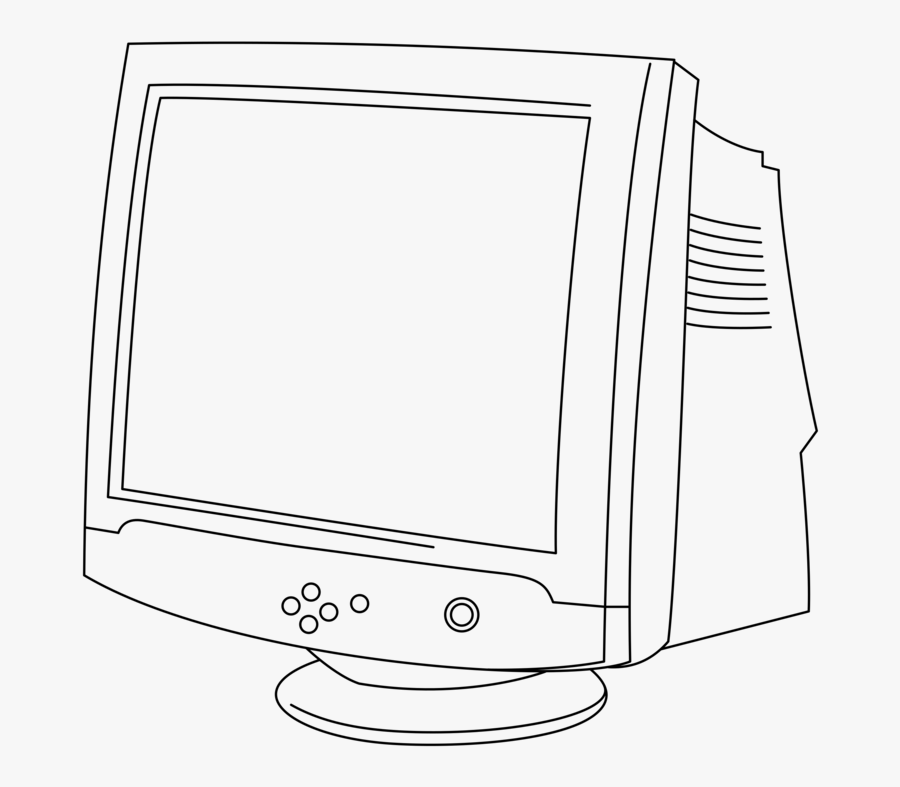 Line Art,angle,area - Draw A Crt Monitor, Transparent Clipart