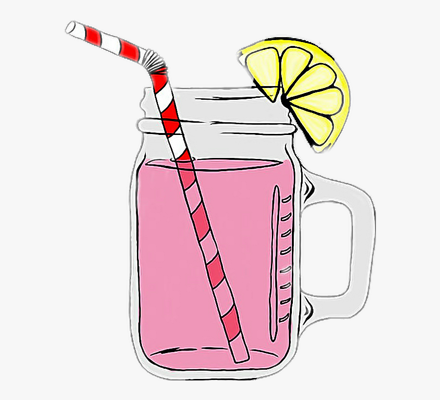 #masonjar #limonade #limón #pajilla #popote #tumblr - Transparent Background Lemonade Clipart, Transparent Clipart