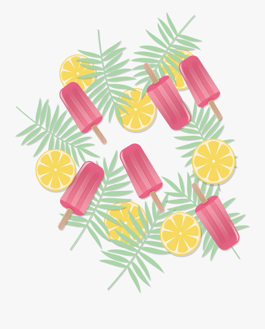 Lemon Vector Pattern - Ice Pop, Transparent Clipart