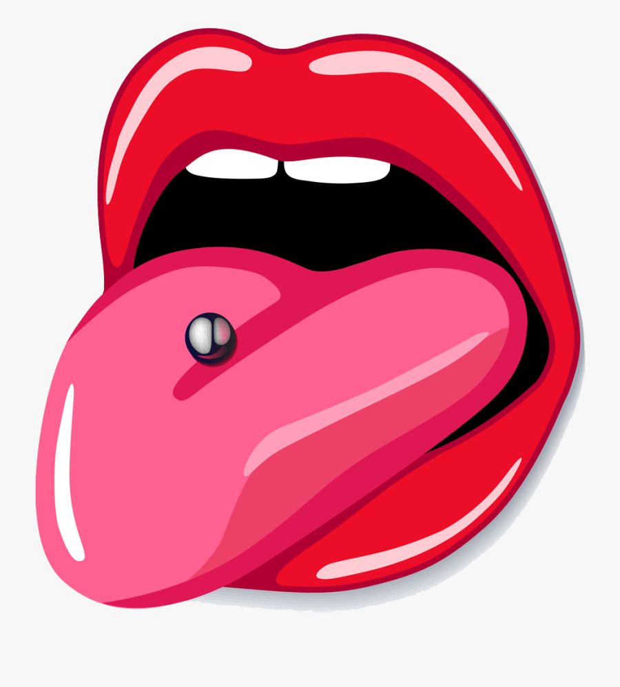 Instagram Clipart Tongue - Tongue Piercing Clipart, Transparent Clipart