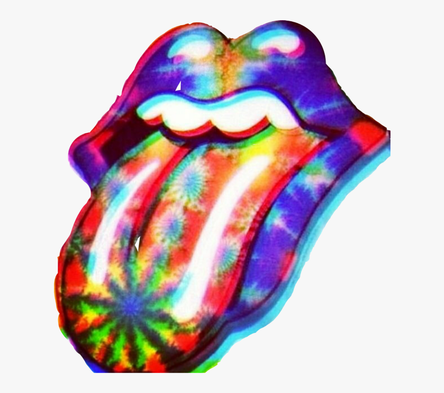#lips #tongue #tiedye #mouth - Stoned Hippie Trippy Backgrounds, Transparent Clipart