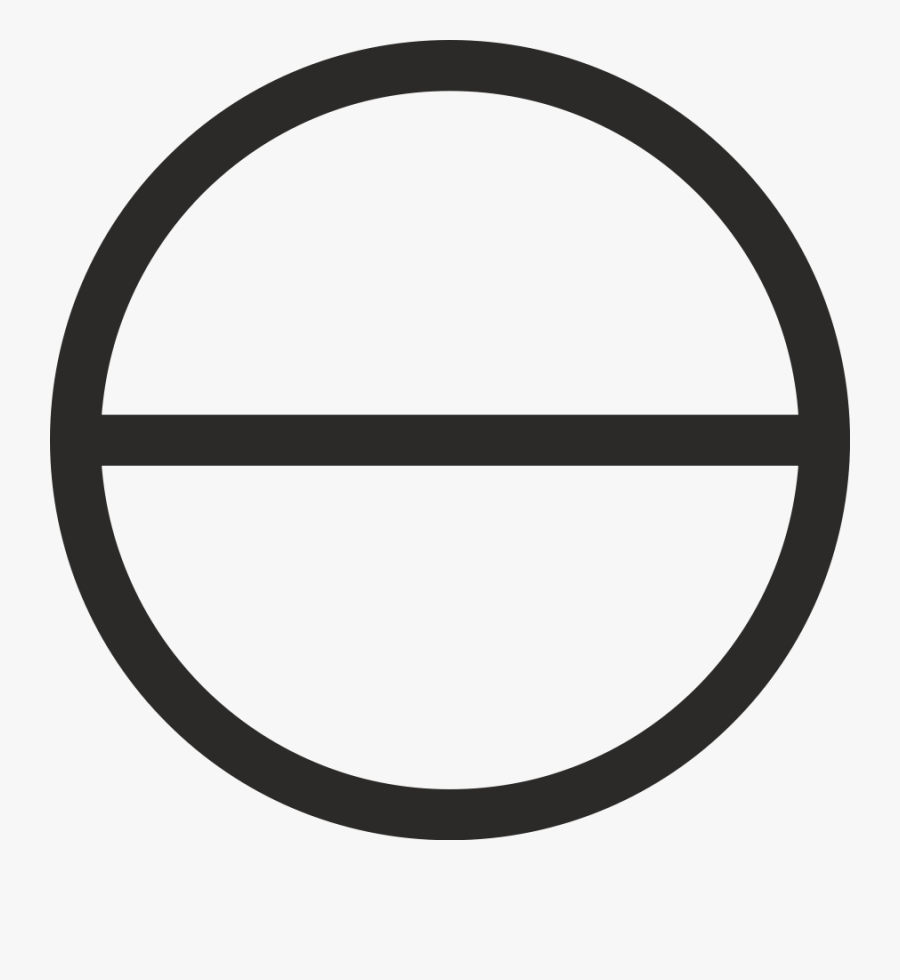 Diameter - Clipart - White Circle With Line Through, Transparent Clipart