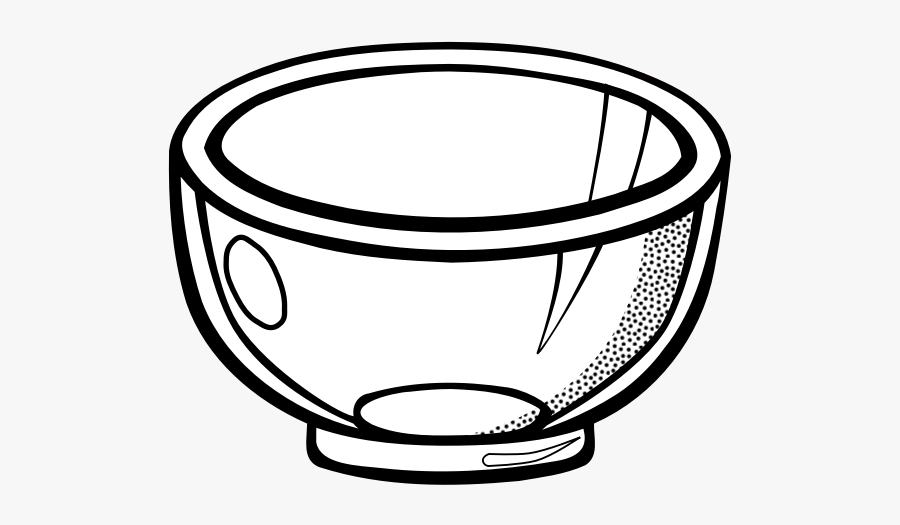 Image Of See Through Glass Bowl - Bowl Clipart Black And White, Transparent Clipart