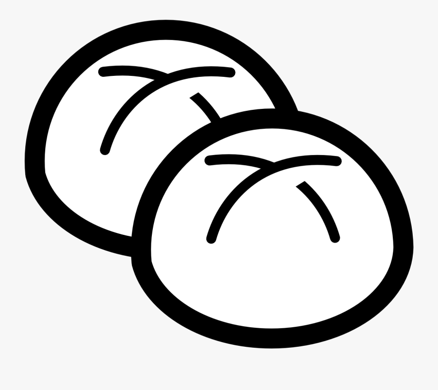 Bun - Clipart - Bun Clipart Black And White, Transparent Clipart