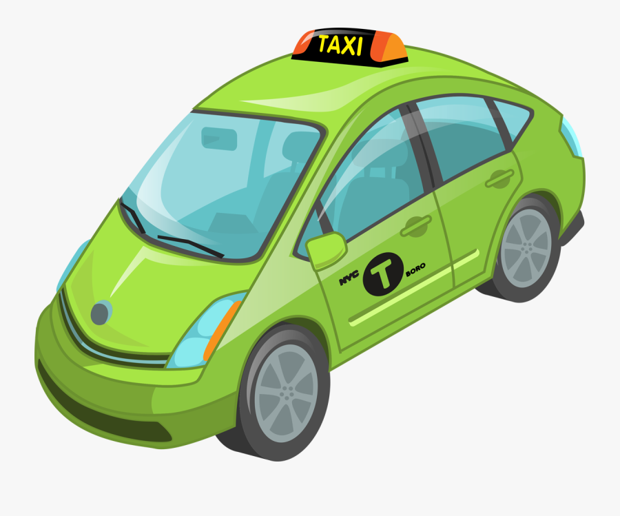Green Taxi Emoji, Transparent Clipart