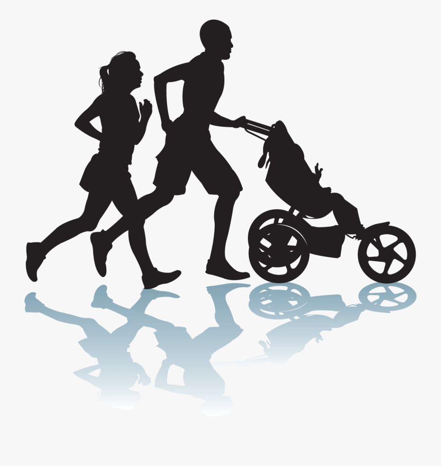 Fitness Graphic Girls Jogging Clipart The Arts Image - Clip Art Running Stroller, Transparent Clipart
