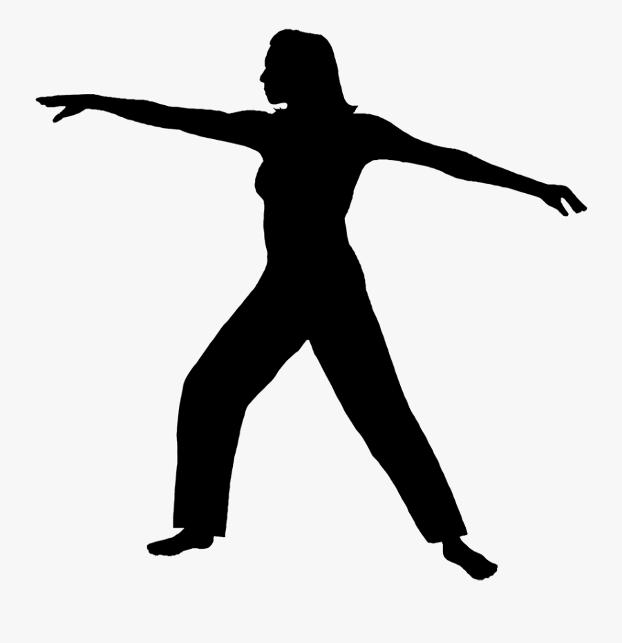 Female Fitness Silhouette Clipart - Tai Chi Clip Art, Transparent Clipart