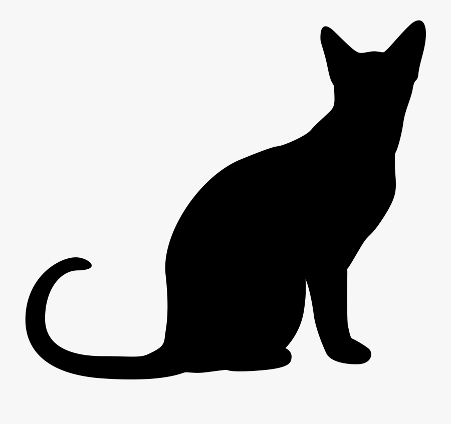 Clipart Drawings Side View Of Cat Sitting Banner Transparent - Cat Silhouette Transparent Background, Transparent Clipart