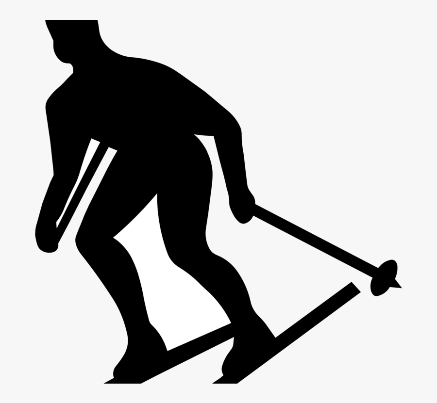 Standing,human Behavior,recreation - Skier Silhouette, Transparent Clipart