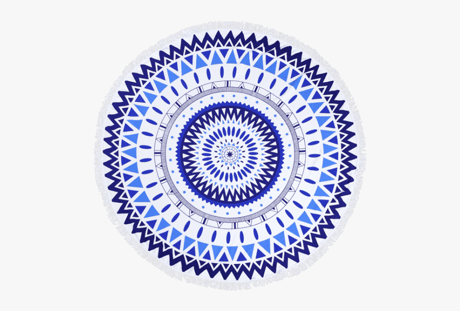 Beach Towel Round Blue, Transparent Clipart