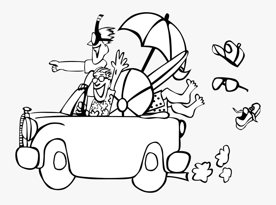 Free Beach Trip - Vacation Clipart Black And White, Transparent Clipart