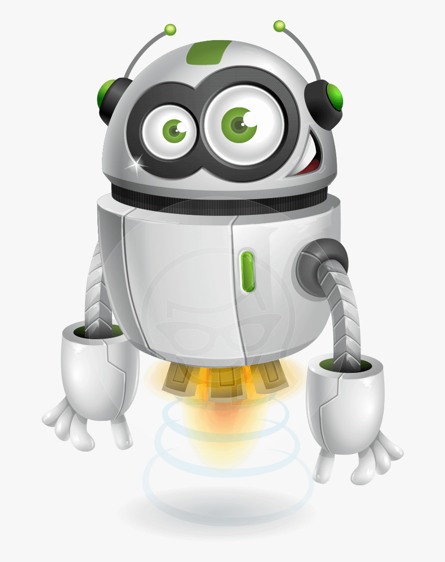 Robot Clipart Recycled - Flying Robot Cartoon Character, Transparent Clipart