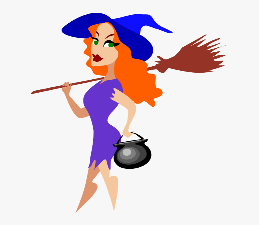 Free Clipart Of Halloween Witches - Cute Cartoon Witch Transparent, Transparent Clipart