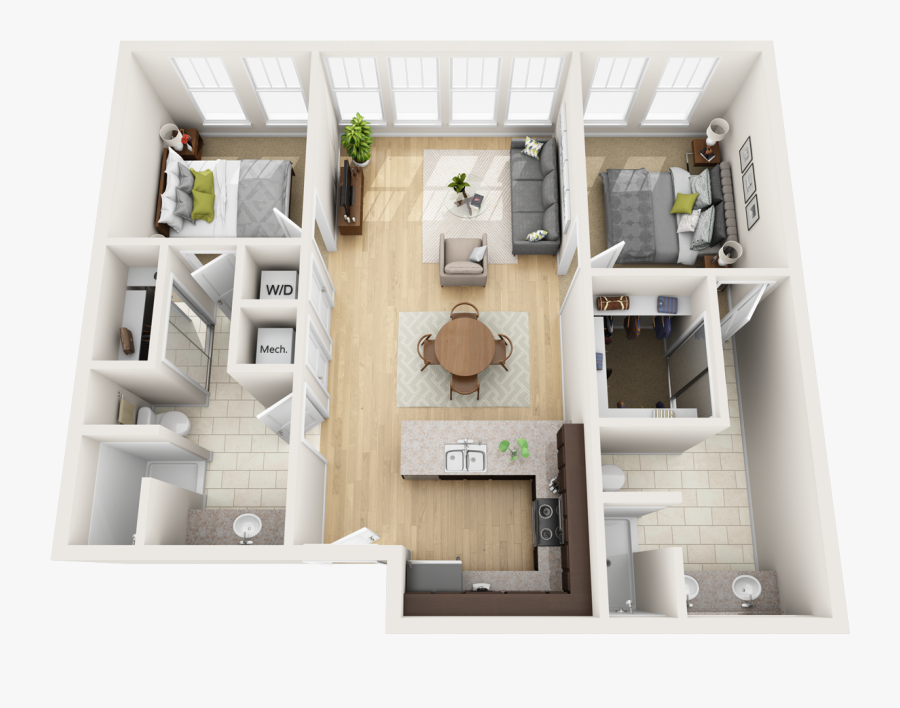 Planning Clipart Building Plan - 3d Condo Floor Plans, Transparent Clipart