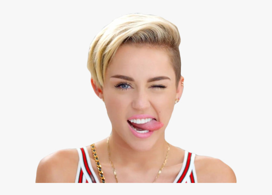 Miley Cyrus Wink Tongue Drawing - Miley Cyrus Transparent Png, Transparent Clipart